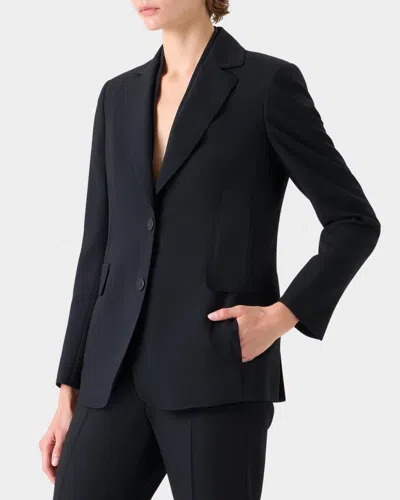 Akris Malik Cool Wool Single-breasted Jacket In Black