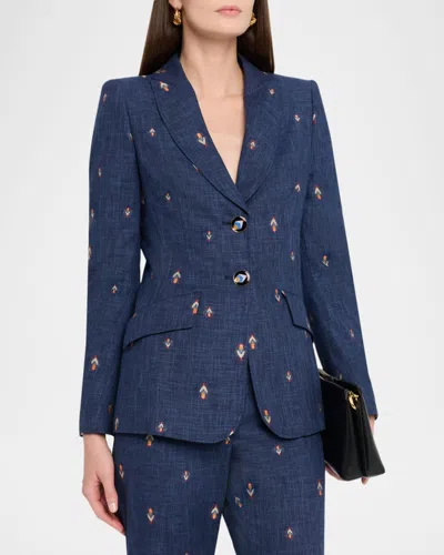 Maison Common Abstract Jacquard Single-breasted Jacket In Multi
