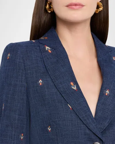 Maison Common Abstract Jacquard Single-breasted Jacket In Multi