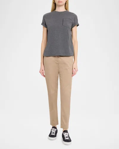Brunello Cucinelli Bead-embellished Suede-trimmed Stretch-knit Sneakers In Blue