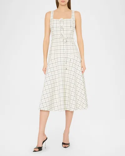 Milly Mira Plaid Midi Dress In Multi