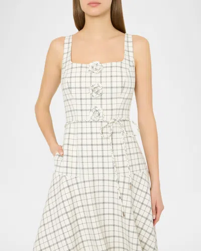 Milly Mira Plaid Midi Dress In Multi