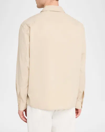 Frame Denim Double Pocket Wool-blend Shirt In Neutral