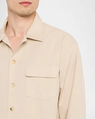 Frame Denim Double Pocket Wool-blend Shirt In Neutral