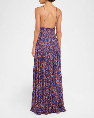 Ulla Johnson Atrani Floral Silk Chiffon Maxi Dress In Purple
