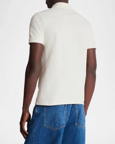 Balmain Polo Shirt Short Sleeves Ribbed Cuffs Collar In White