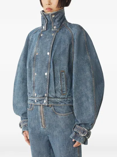 Lanvin Buttoned Funnel-neck Jacket In Multi