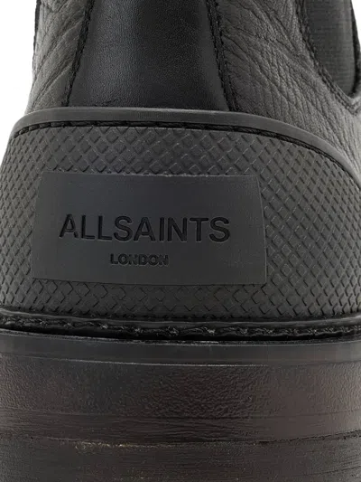 Allsaints Mccoy Textured Pull-on Boots In Black