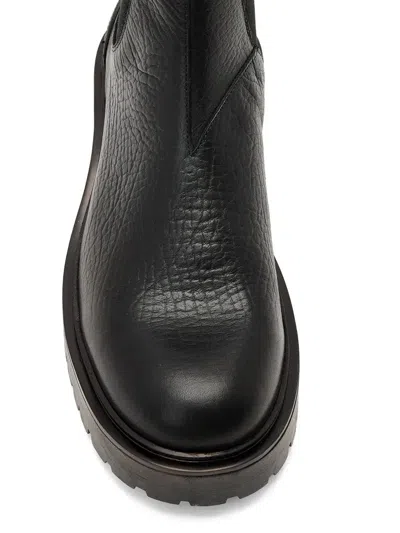 Allsaints Mccoy Textured Pull-on Boots In Black