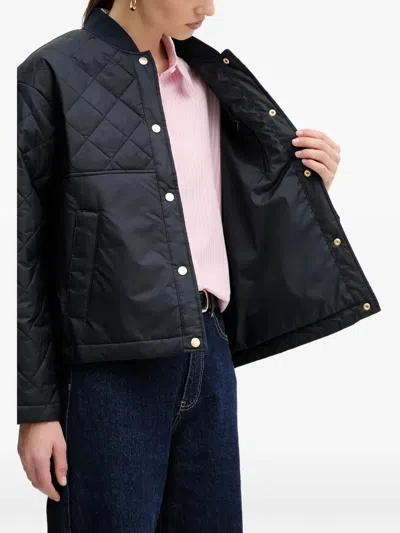 Barbour Quilted Buttoned Jacket In Black