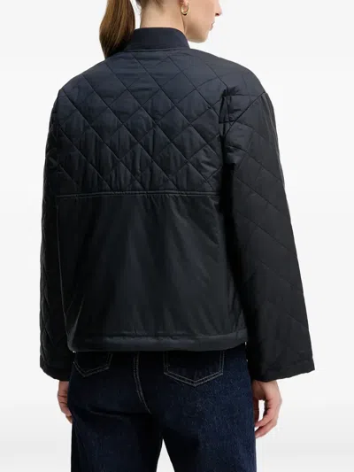 Barbour Quilted Buttoned Jacket In Black