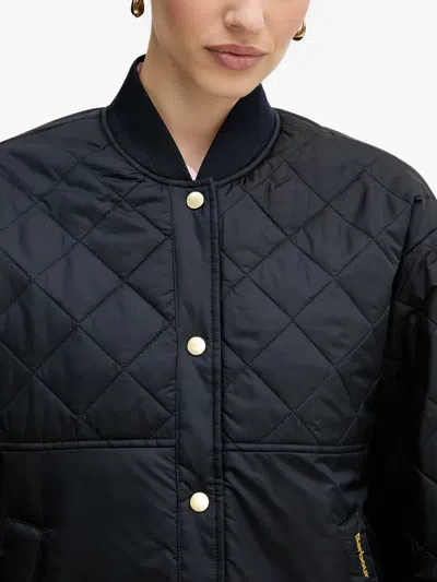 Barbour Quilted Buttoned Jacket In Black