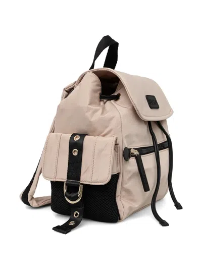 Liu •jo Flap Top Drawstring Backpack In Neutral