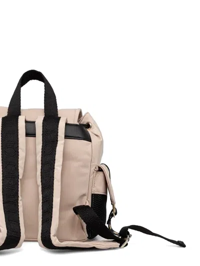 Liu •jo Flap Top Drawstring Backpack In Neutral