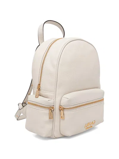 Liu •jo Logo-lettering Backpack In Neutral