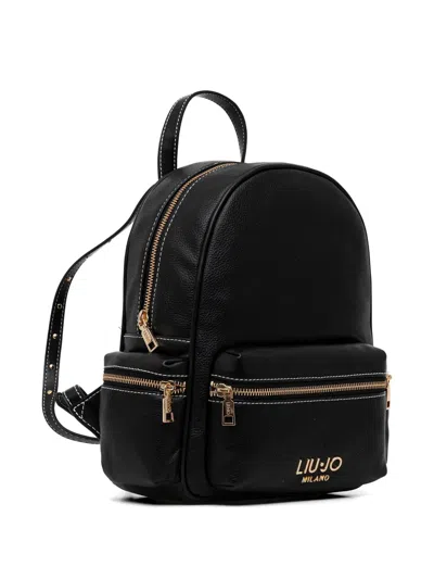 Liu •jo Versatile Backpack Featuring Multiple Pockets In Black