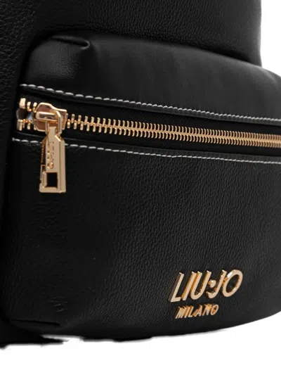 Liu •jo Versatile Backpack Featuring Multiple Pockets In Black
