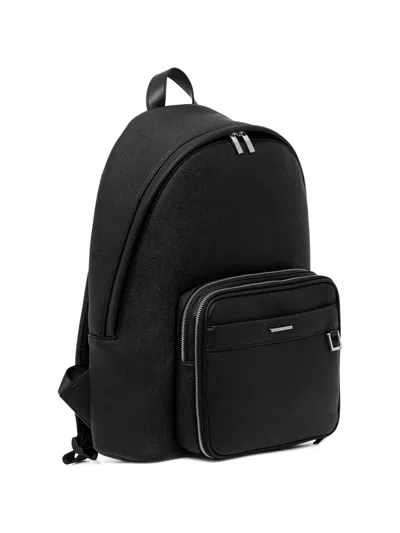 Armani Exchange Front-pocket Backpack In Black