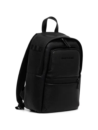Armani Exchange Logo Backpack In Black