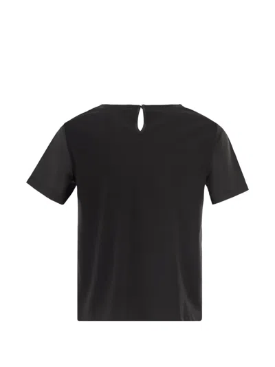 Weekend Max Mara Contrasting Texture T-shirt In Black