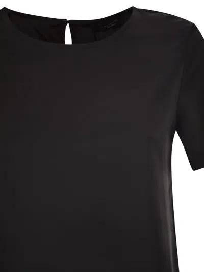 Weekend Max Mara Contrasting Texture T-shirt In Black