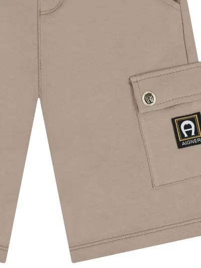 Aigner Drawstring Cargo Shorts In Gray
