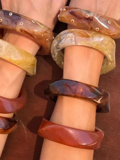 Luv Aj Formentera Marbled Bangle Set In Multi