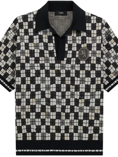 Amiri Pattern Polo In Black