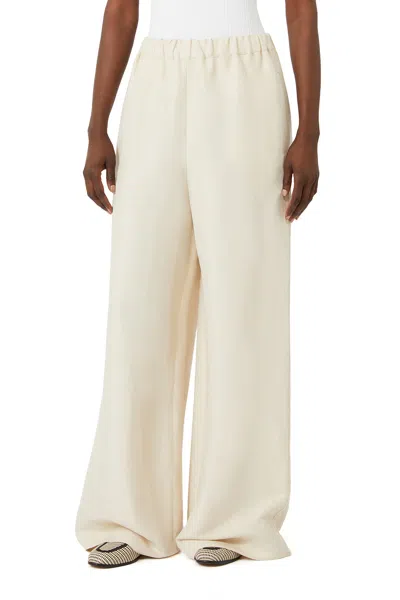 Max Mara Elasticated Palazzo Pants In White