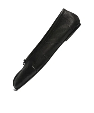 Maison Margiela Split-toe Minimalist Flat Shoes With Bow Accent In Black