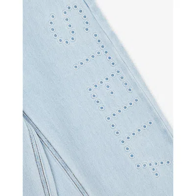Stella Mccartney Embroidered Jeans In Blue
