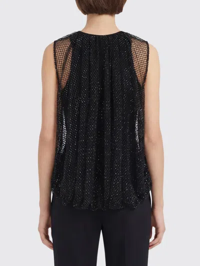 Sportmax Embellished Mesh And Jersey Top In Black