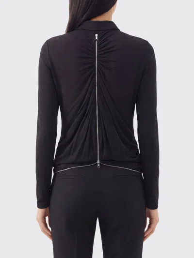 Alexander Wang Draped Back Zip Shirt In Crepe Jersey In Black