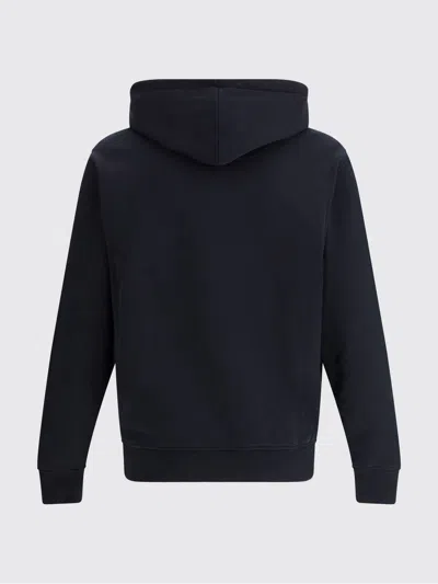 Ami Alexandre Mattiussi Ami Navy Blue Cotton Jersey Hoodie With Signature Monogram