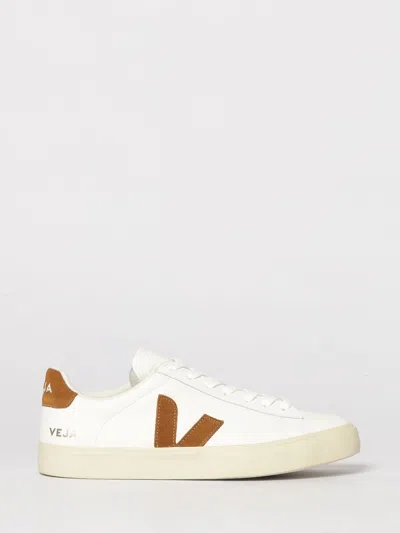 Veja Low-top Sneaker With Brown Suede Accents In White