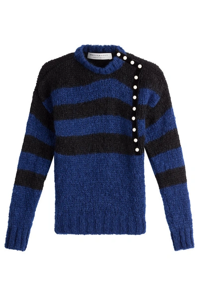 Philosophy Di Lorenzo Serafini Striped Pullover With Mohair In Blue