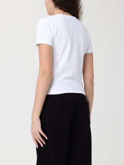 Mm6 Maison Margiela Stretch Cotton T Shirt Short Sleeves Print In White