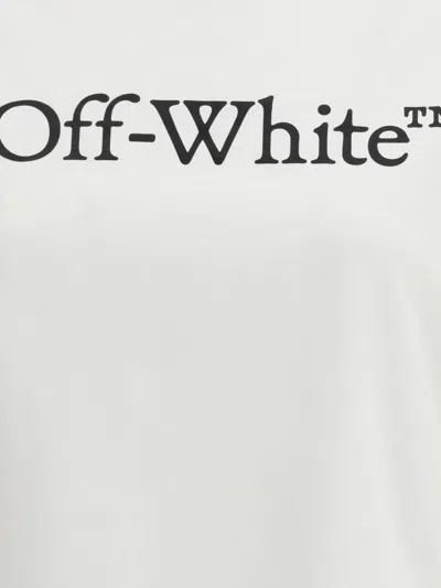 Off-white Relaxed Fit Cotton Tee With Oversized Logo In White