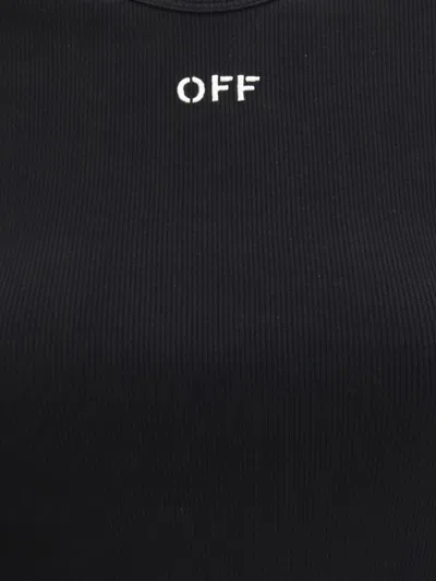 Off-white Off White Off Stamp Rib Basic Tee Black White In Black