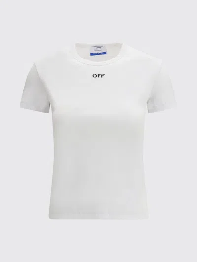 Off-white Off White Off Stamp Rib Basic Tee White Black In White