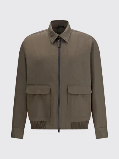 Brioni Green Solid Jacket In Green