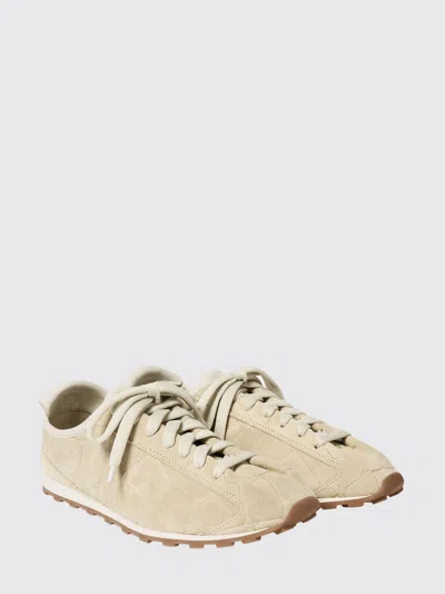 Jacquemus Sneaker Tennis In Ivory Crocodile Effect Suede Women In Neutral