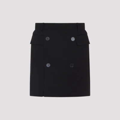 Balenciaga Women Viscose And Wool Twill Miniskirt In Black