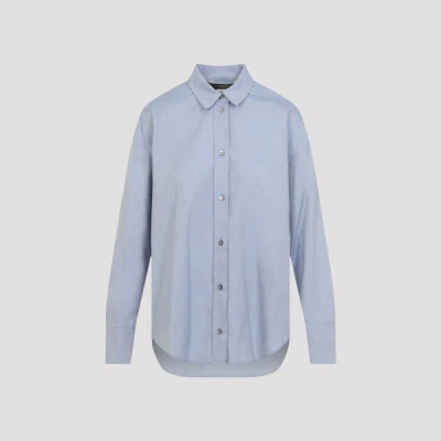 Max Mara Adele Cotton Button-up Shirt In Blue