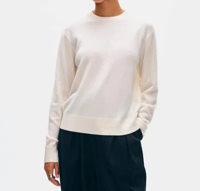 White + Warren Cashmere Blouson Sweater In Soft White