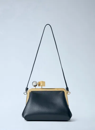 Jacquemus Le Berlingot Black Crossbody Bag With Removable Strap In Leather For Women In Black