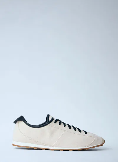 Jacquemus Les Tennis Leather-trimmed Canvas Sneakers In Neutral
