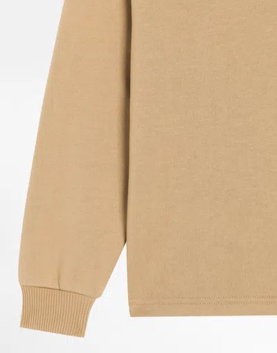 Dolce & Gabbana Dg Cotton Jersey Half-zip Sweatshirt In Neutral