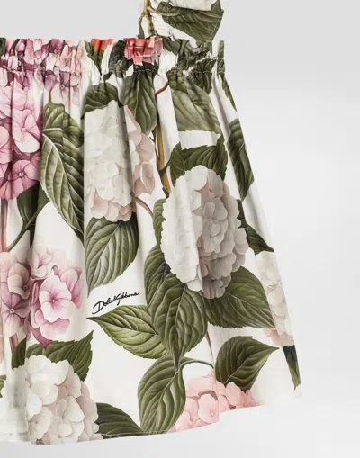Dolce & Gabbana Ruffled Floral Print Top In Multi