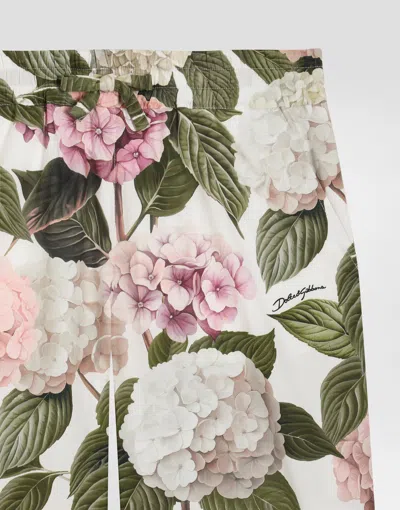 Dolce & Gabbana Hydrangea-print Poplin Trousers In Multi